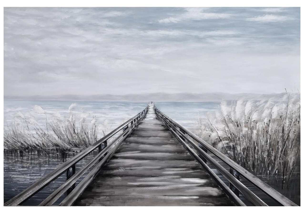 Tablou decorativ Pontile, Mauro Ferretti, 80x120 cm, pictat manual, canvas/lemn de pin - imagine 3